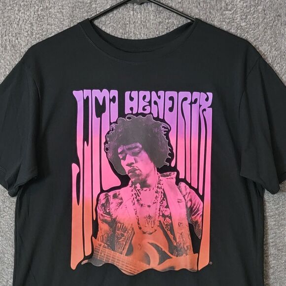 Jimi Hendrix T-Shirt Mens M Black Short Sleeve Psychedelic Drippy Graphic Tee - Picture 2 of 8